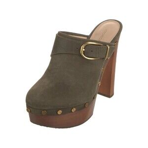 NEW Veronica Beard Olive Suede Croc Studded Platform Mule NWOT size 6 MSRP: $400